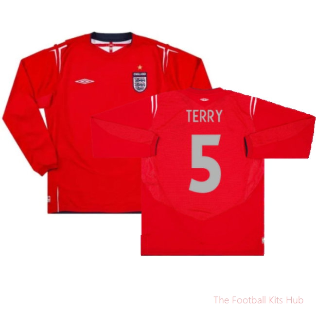 England 2004-06 Away L/S Shirt (XXL) (Excellent) (Terry 5)-unisoccer store